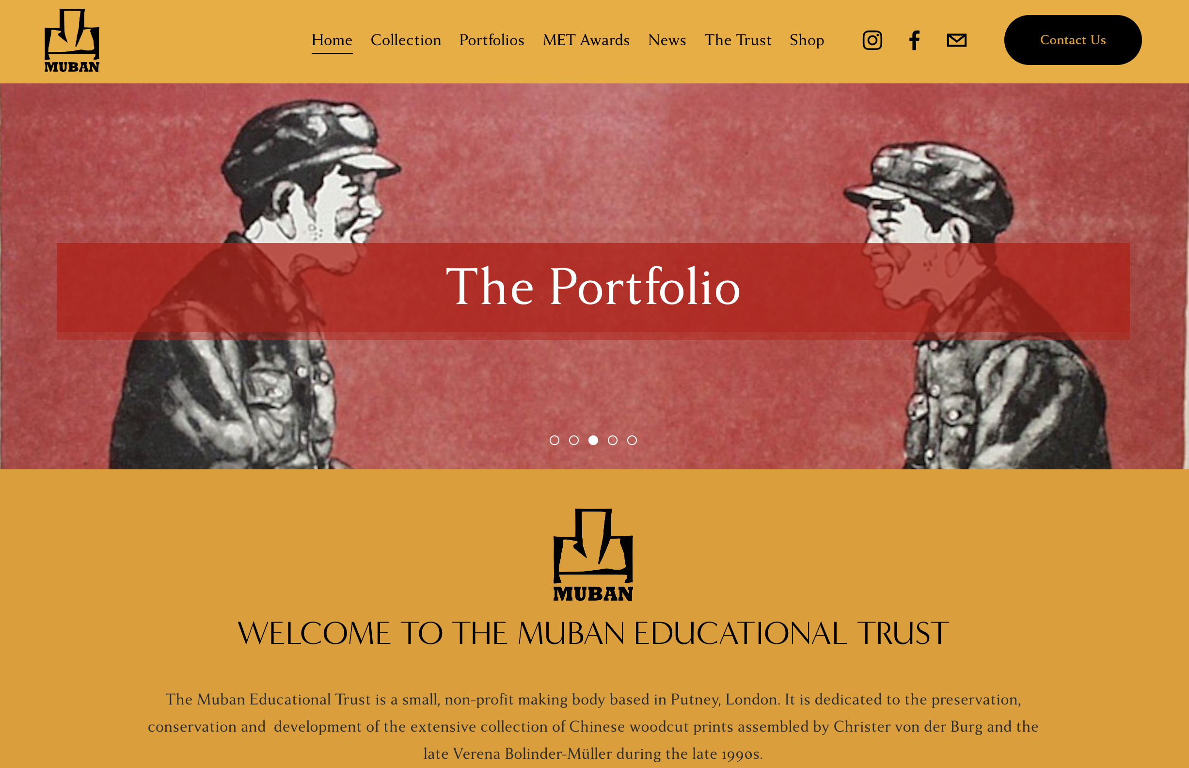 Screenshot of the new website for the Muban Educational Trust